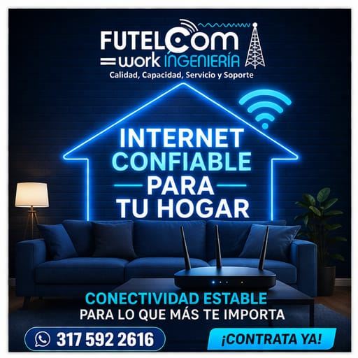 Internet confiable para tu hogar - FUTELCOM Work Ingeniería - Conectividad estable para lo que más te importa